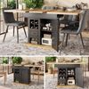 Esstisch 110-140x80x75 cm, ausziehbar beidseitig, MDF mit Metallgriffen und Stauraum Bild 3