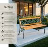 tectake Gartenbank Sitzbank Marina 2-Sitzer aus Holz und Gusseisen 124x52x74cm, 2-Sitzer Bild 2