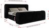Polsterbett mit Lattenrost, Doppelbett für Schlafzimmer, Gepolstertes Kopfteil, Multipocket matratze, Härtegrad H3/H4 - EMORA CLASSIC DUO - 140 x 200 cm - Schwarz Cord - ELORI - LUX Bild 4