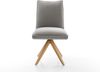 Drehstuhl Lelio-Flex Strukturstoff Soft Grau Holzgestell kantig Natur 180° drehbar Taschenfederkern Bild 2