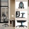 hjh OFFICE Bürostuhl ergonomisch RALOO ECO Netz Drehstuhl mit Verstellbarer Kopf- und Lordosenstütze, Sitz gepolstert, Schwarz Bild 4