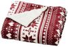 Wohndecke, CEPEWA, Rot / Weiß gemustert, aus Polyester, 125 x 150 cm, Fleece Bild 2