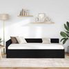 vidaXL Eckbettgestell mit Kopfteil Schwarz 80 cm x 200 cm Stoff 42016029 Bild 3