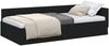 vidaXL Eckbettgestell mit Kopfteil Schwarz 80 cm x 200 cm Stoff 42016029 Bild 2