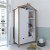 Schrank Kleiderschrank in Weiß mit Türe, Schublade und Fächer Bild 5