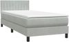 vidaXL Boxspringbett mit Matratze & LED Hellgrau 80x210 cm Samt 3317049 Bild 5