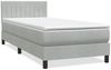vidaXL Boxspringbett mit Matratze & LED Hellgrau 80x210 cm Samt 3317049 Bild 3
