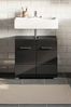 INOSIGN Waschbeckenunterschrank Malmö, Breite 60 cm, 2 Tür, 2 Fächer, mit Siphonausschnitt, MDF-Front in verschiedenen Farben erhältlich, Badmöbel, Badschrank, Kommode, Bad Bild 2