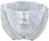 Levandeo® Blumentopf Blumentopf Gesicht Pflanztopf Beton Grau 12x16 cm Vintage Dekotopf Kopf Bild 2