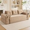 HAUSS SPOLE Schlafsofa 3-Sitzer Klappsofa aus Cord,Loungesofa mit Getränkehalter & Taschen, Cord-Multifunktionssofa mit hochdichtem Schaumstoff und Reißverschluss, Dreisitzer ausklappbare Schlafcouch-Funktion Bild 2