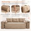 HAUSS SPOLE Schlafsofa 3-Sitzer Klappsofa aus Cord,Loungesofa mit Getränkehalter & Taschen, Cord-Multifunktionssofa mit hochdichtem Schaumstoff und Reißverschluss, Dreisitzer ausklappbare Schlafcouch-Funktion Bild 4