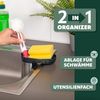Spülbecken-Organizer mit Schwammhalter und Spülbürstenhalter, Edelstahl Bild 3