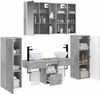 vidaXL Badezimmermöbel-Set 6 pcs Betongrau Ingenieurholz und Glas 3407122 Bild 3