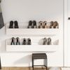 vidaXL Wand-Schuhregale 2 Stk. Weiß 110x9x23 cm Massivholz Kiefer 833276 Bild 3