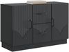 vidaXL Sideboard Schwarz 89 x 34,5 x 57 cm Holzwerkstoff 895346 Bild 2