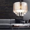LED Pendellampe, Textil silber, Kristalle, H 140 cm Bild 5