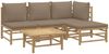 vidaXL 5-tlg. Garten-Lounge-Set mit Kissen Taupe Bambus 3155113 Bild 3