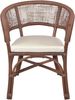 Schöner Rattansessel, Rattanstuhl handgeflochten, braun, inklusive Sitzkissen Bild 2