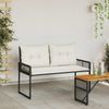 vidaXL Bank Outdoor mit Kissen Schwarz und Cremeweiß 118 x 55 x 82 cm 42025178 Bild 3