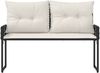 vidaXL Bank Outdoor mit Kissen Schwarz und Cremeweiß 118 x 55 x 82 cm 42025178 Bild 5
