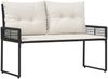 vidaXL Bank Outdoor mit Kissen Schwarz und Cremeweiß 118 x 55 x 82 cm 42025178 Bild 2
