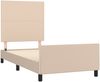 Einzelbett, Polsterbett mit Kopfteil Kunstleder Cappuccino-braun 100x200 cm Bild 4