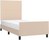 Einzelbett, Polsterbett mit Kopfteil Kunstleder Cappuccino-braun 100x200 cm Bild 3