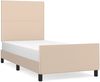 Einzelbett, Polsterbett mit Kopfteil Kunstleder Cappuccino-braun 100x200 cm Bild 2