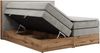 Boxspringbett, Doppelbett mit zwei 7 Härtezonen Multipocket-Matratzen, Bettkästen, Eiche Wotan Holzrahmen, Polsterbett mit Topper-Matratze - ALBERO 1 KING - 180 x 200 cm - Hellgrau Stoff - H4 Bild 5