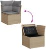 vidaXL 6-tlg. Garten-Sofagarnitur mit Kissen Beige Poly Rattan 3256451 Bild 4