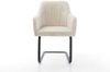 Delife Freischwinger Greg-Flex, Taschenfederkern, Cord Beige, 56x59x86 cm Bild 2