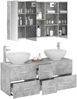 vidaXL Badezimmermöbel-Set 4 pcs Betongrau Ingenieurholz und Glas 3406986 Bild 3
