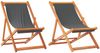 vidaXL Strandstühle 2 Stk. Klappbar Grau Stoff 3214493 Bild 2