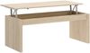 Dmora Audi-Couchtisch, Wohnzimmer-Zeitungsständer mit Ablagefach, niedriger hochklappbarer Couchtisch, 102 x 50 x 43 cm, Eiche Bild 5
