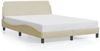 vidaXL Bettgestell "Dover" Creme 140x200 cm Stoff 373190 Bild 2