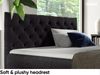 MEBLINI Boxspringbett GIULIA 120x200 cm mit Bettkasten – H4/Schwarz Samt Polsterbett - Doppelbett mit Topper & Taschenfederkern-Matratze Bild 5