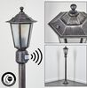 hofstein Pollerleuchte Wegeleuchte m. Bewegungsmelder aus Metall/Glas in Schwarz-Silberfarben, ohne Leuchtmittel, Außenleuchte, Gartenlampe, IP44, 1x E27, ohne Leuchtmittel Bild 2
