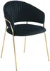 Vente-unique - MADOLIA Stuhl SamtStoff Schwarz - B 55 cm x H 81 cm x L 55 cm Bild 4