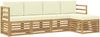 vidaXL Outdoor-Sofagarnitur 5 pcs Weiß und Creme 245 x 122,5 x 73 cm 3391655 Bild 2