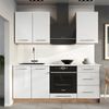 Spülenunterschrank Fame-Line Weiß Hochglanz/Goldkraft Eiche 100 cm, AP Marmor Vicco Bild 5