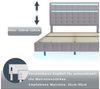 Simurq Polsterbett Bettgestell Dopplebett mit LED-Beleuchtung (1-tlg, LED-Licht mit 16 Farben und Fernbedienung,Versteckte Füße), Schwebendes Bett mit Verstellbares Kopfteil,Lattenrost, Leinenoptik Bild 4