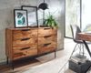 Kadima Design Kommode Sheesham und Metall, 6 Schubladen, Industriedesign. 117x42x80 cm Bild 3