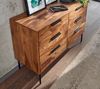 Kadima Design Kommode Sheesham und Metall, 6 Schubladen, Industriedesign. 117x42x80 cm Bild 5
