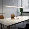 LED Pendelleuchte, silber, Glas satiniert, warmweiß, H 120cm Bild 5