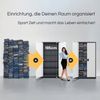Aktenschrank abschließbar JAN - 5 Ebenen verstellbar, Flügeltüren | Metallschrank Werkstatt Mehrzweckschrank Büroschrank aus Stahl Werkzeugschrank, 195x90x40cm Anthrazit-Weiß Bild 3