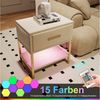 Gdood Nachttisch LED Wohnzimmertisch Ablagetisch Schreibtisch (2-St, Perfekt für Wohnzimmer und Schlafzimmer), Beistelltisch mit LED-Beleuchtung Schubladen, Metallbeine Bild 4
