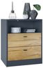 Vladon Kommode Pino V1, Nachttisch mit 2 Schubladen & 1 offenem Fach, Anthrazit matt/Eiche Natur ohne LED (56 x 67,5 x 36 cm) Bild 4