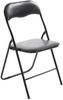 CLP 2er Set Klappstuhl Felix Klappbarer mit Kunstleder PVC Sitz Gepolstert,schwarz/schwarz Bild 2