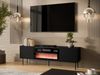 TV-Lowboard Likade 180 2D mit Elektrische Kamin mit 2 Drehtüren (Farbe: Schwarz) Bild 2