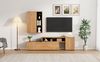 Merax TV Wohnwand-set mit Vitrine (Komplett-Set, 2-St), TV Wohnzimmermöbel-Set, flexible Länge TV-Schrank bis 265 cm, stehend&hängend, TV bis 120', Holzfarbe+Schwarz Bild 5